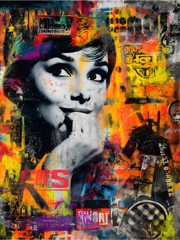Klebeposter Hippie-Frau