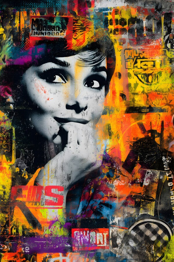 Klebeposter Hippie-Frau