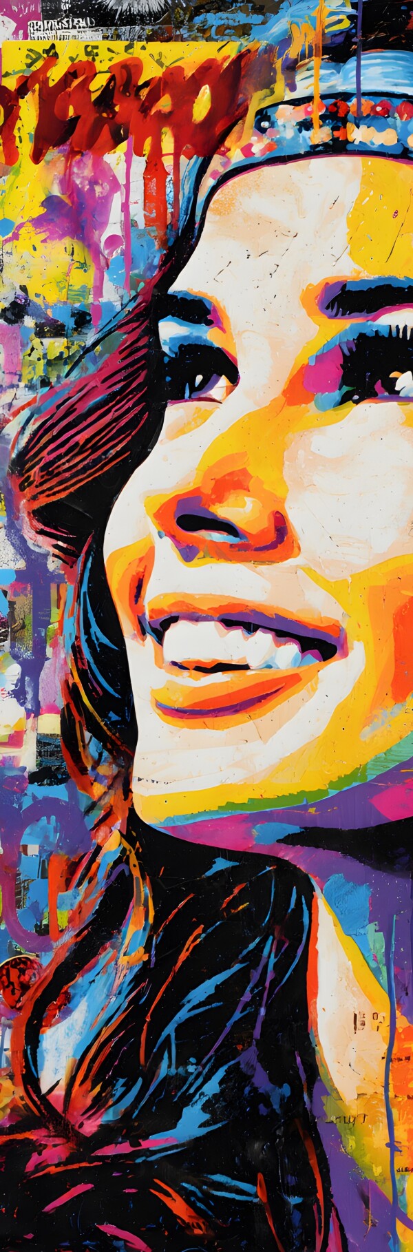Klebeposter Hippie-Frau Y04