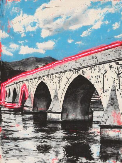 Klebeposter Mehmed-Pase-Sokolovic Brücke