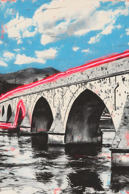 Klebeposter Mehmed-Pase-Sokolovic Brücke
