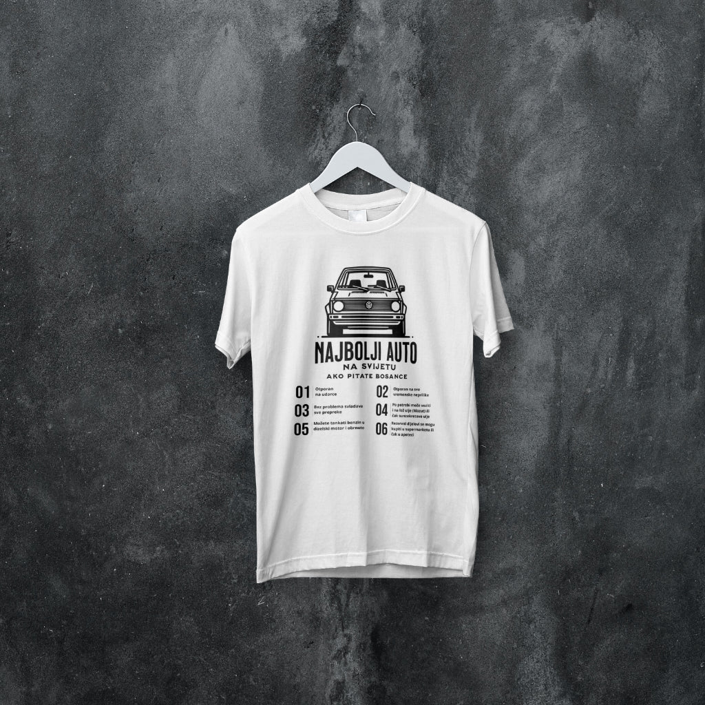 VW Golf 2 Baumwoll-T-Shirt – Das beste Auto der Welt für echte Fans