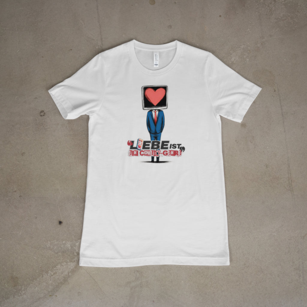 Premium Unisex T-Shirt - Liebe ist ein Comedy-Genre | Soft Cotton Tee