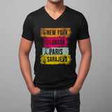 Metropole Herren Premium Bio V-Neck T-Shirt