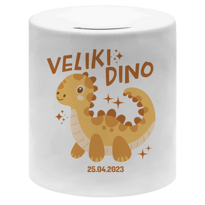 Personalisierte Kinder große Dino Spardose