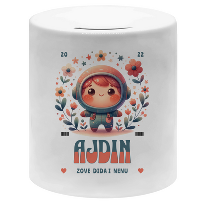 Personalisierte Kinder Astronaut Spardose