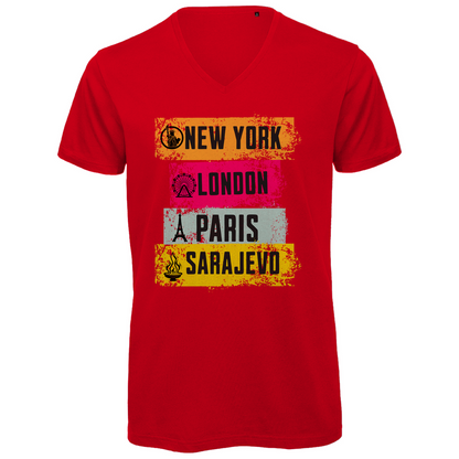 Metropole Herren Premium Bio V-Neck T-Shirt