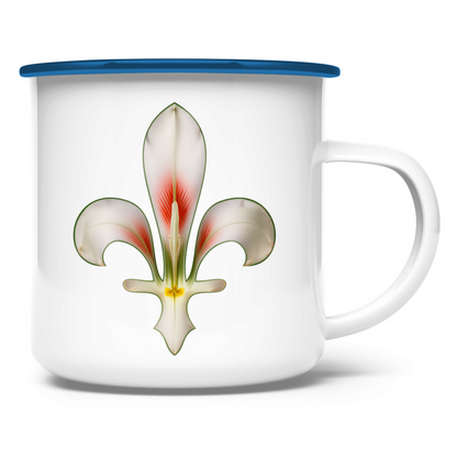 Emaille Tasse mit bosnischer Lilie