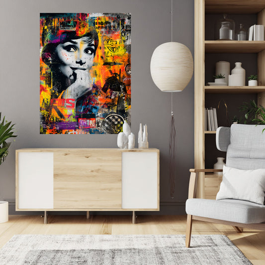 Klebeposter Hippie-Frau