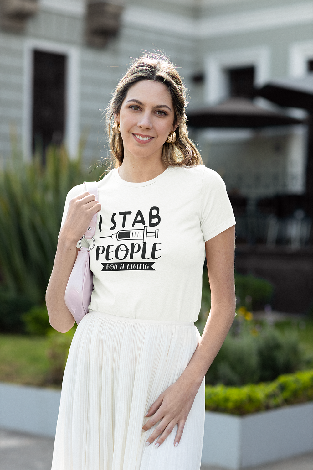 Krankenschwester Thema schlanke Passform Damen T-Shirt
