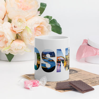 Bosnien Weiß glänzend Tee und Kaffeebecher